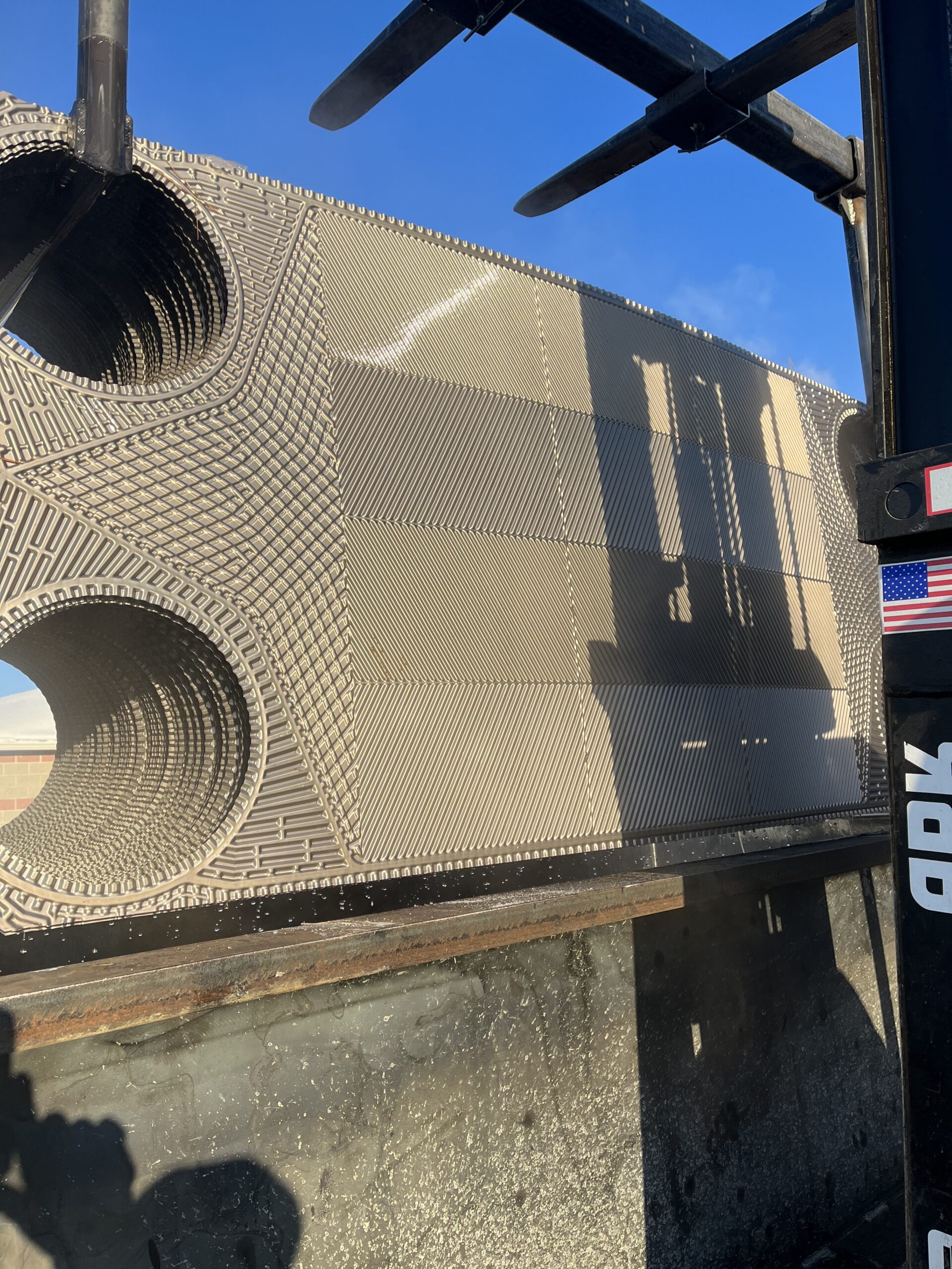 Plate and Frame Heat Exchanger Cleaning 4 A plate and frame heat exchanger's plate pack ready for plate and frame heat exchanger cleaning