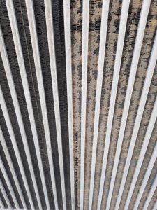 before and after cleaning air cooled condenser fins